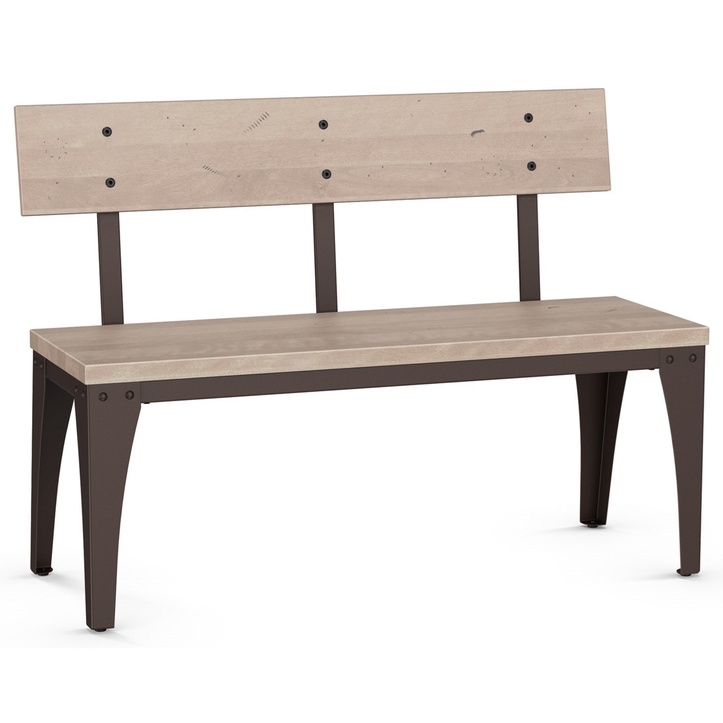 Amisco Industrial Amisco Customizable Architect Bench with Wood Seat A1 Furniture & Mattress